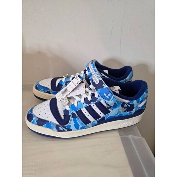 Adidas x BAPE Forum 84 Low Blue Camo ID4772 Size 13 NWOB